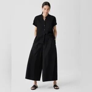 NWOT Eileen Fisher Washed Organic Cotton Poplin Skirt Pant
